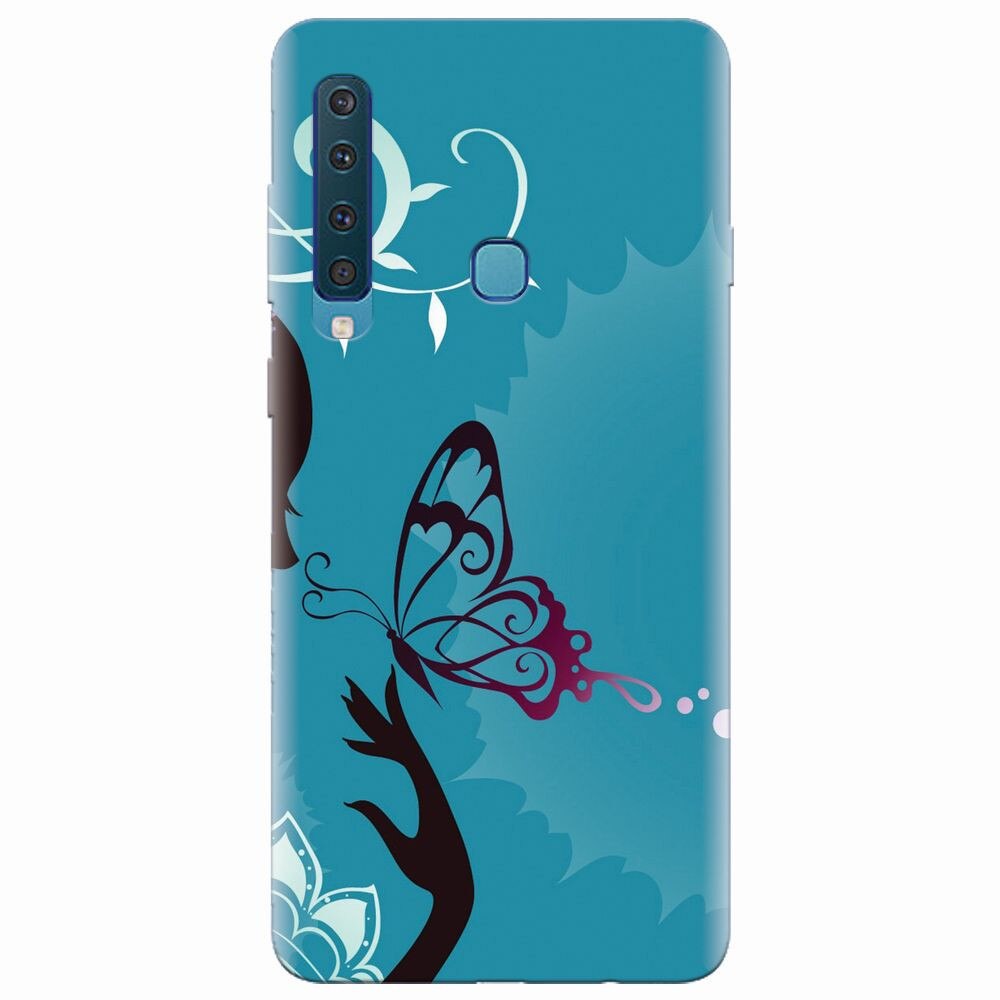 Husa silicon pentru Samsung Galaxy A9 2018, Blue Butterfly