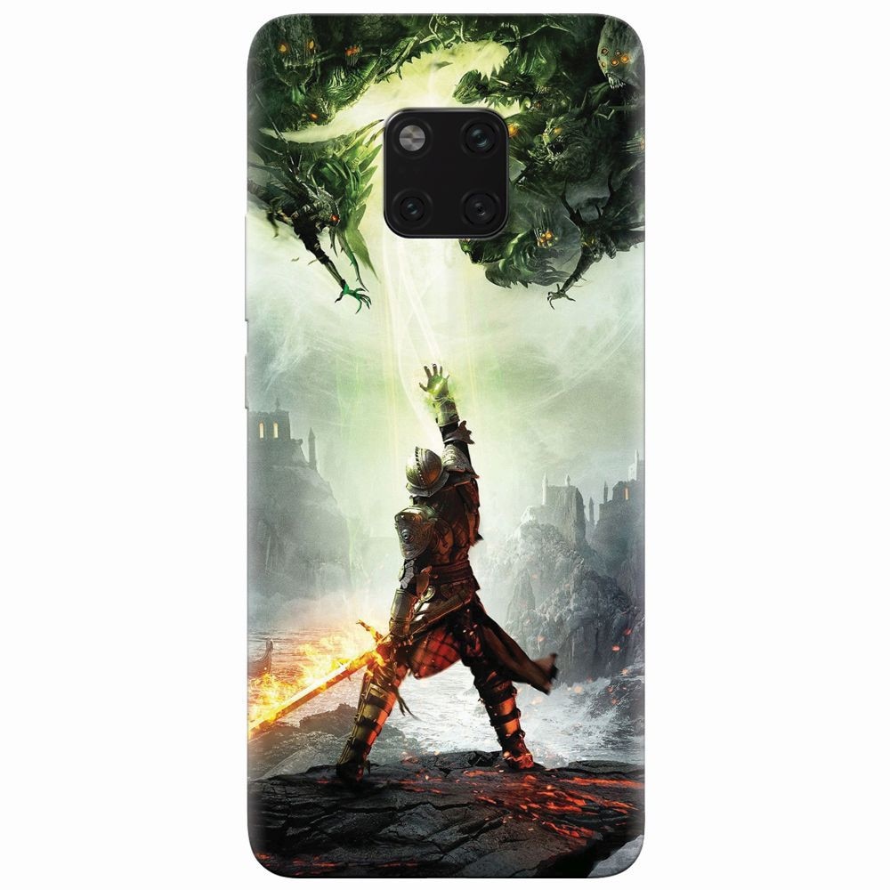 Husa silicon pentru Huawei Mate 20 Pro, Green Dragon