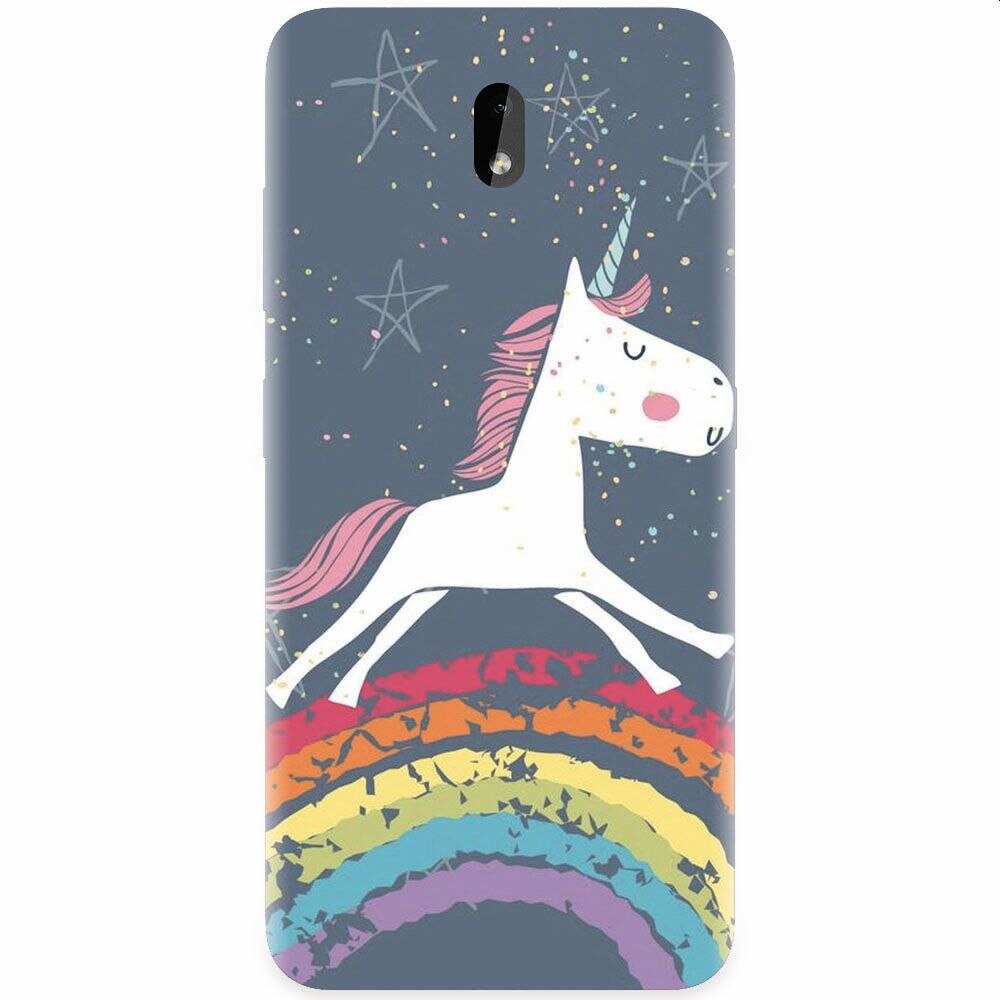 Husa silicon pentru Nokia 3.2, Unicorn Rainbow