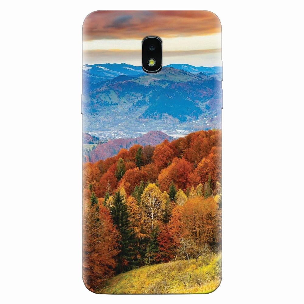 Husa silicon pentru Samsung Galaxy J3 2018, Autumn Mountain Fall Rusty Forest Colours