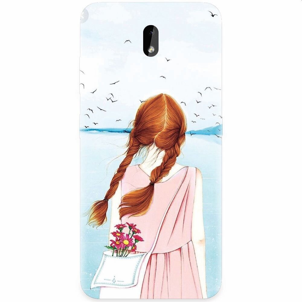 Husa silicon pentru Nokia 3.2, Girl And Birds