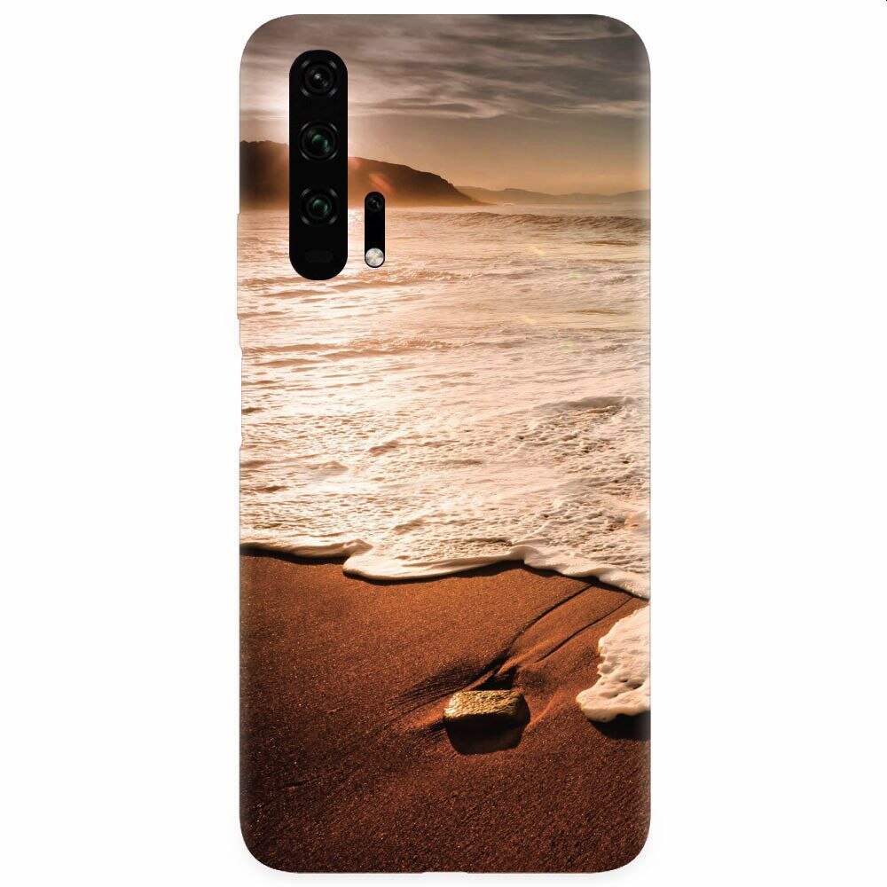 Husa silicon pentru Honor 20 Pro, Sunset Foamy Beach Wave