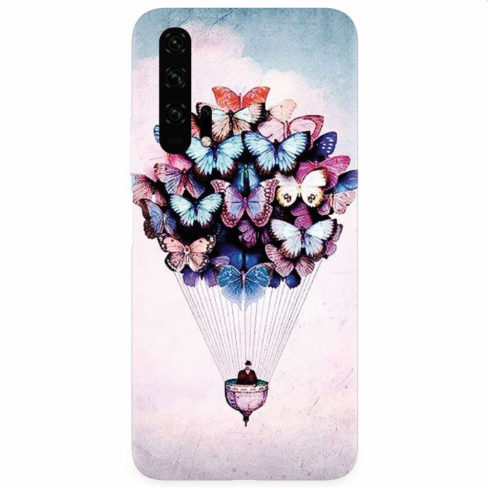 Husa silicon pentru Honor 20 Pro, Butterfly Baloon