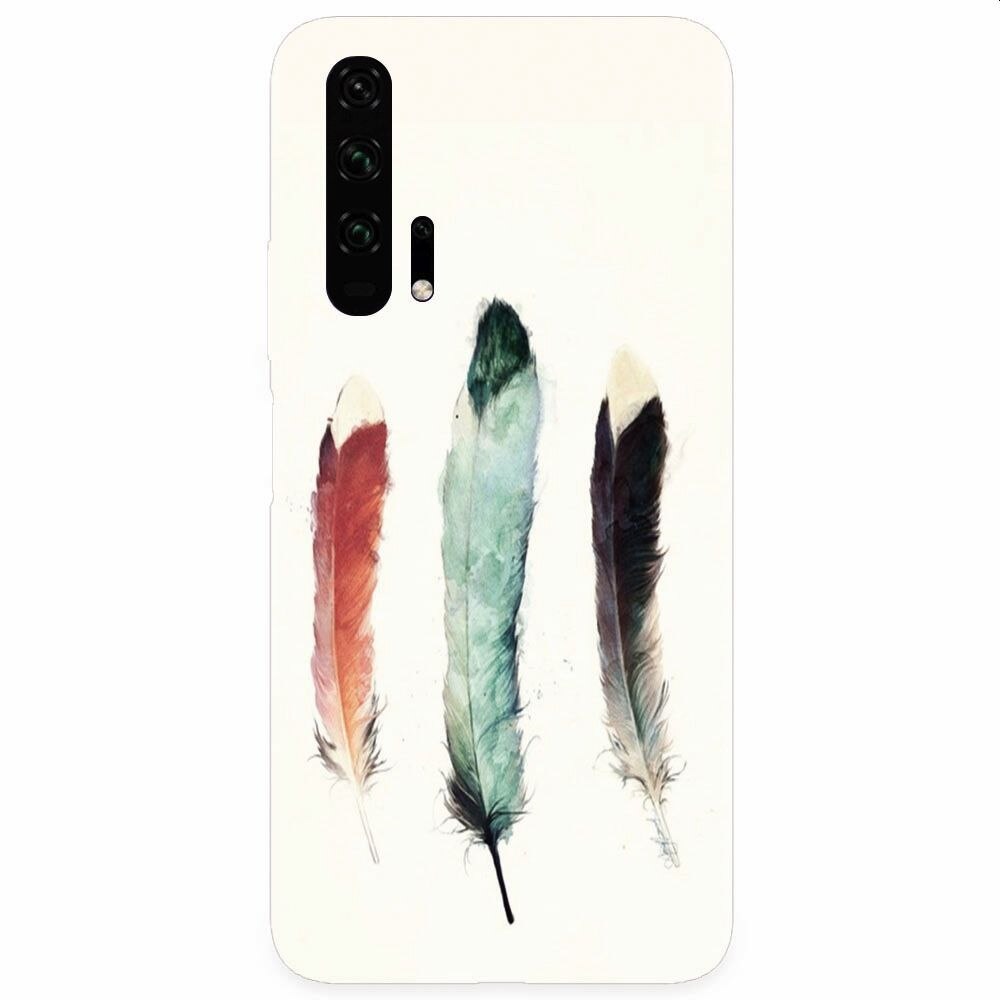 Husa silicon pentru Honor 20 Pro, Three Feathers