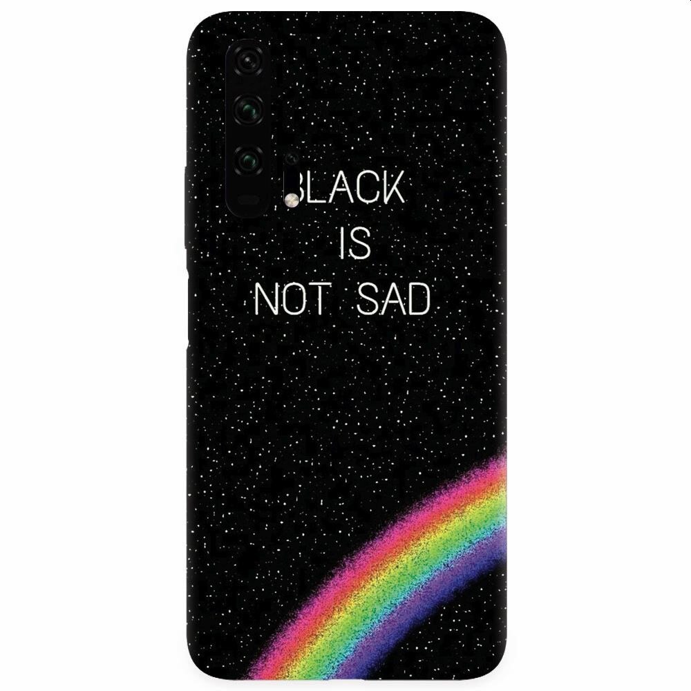 Husa silicon pentru Honor 20 Pro, Black Is Not Sad