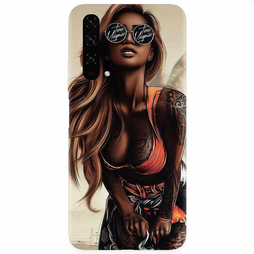 Husa silicon pentru Honor 20 Pro, Tattoed Girl