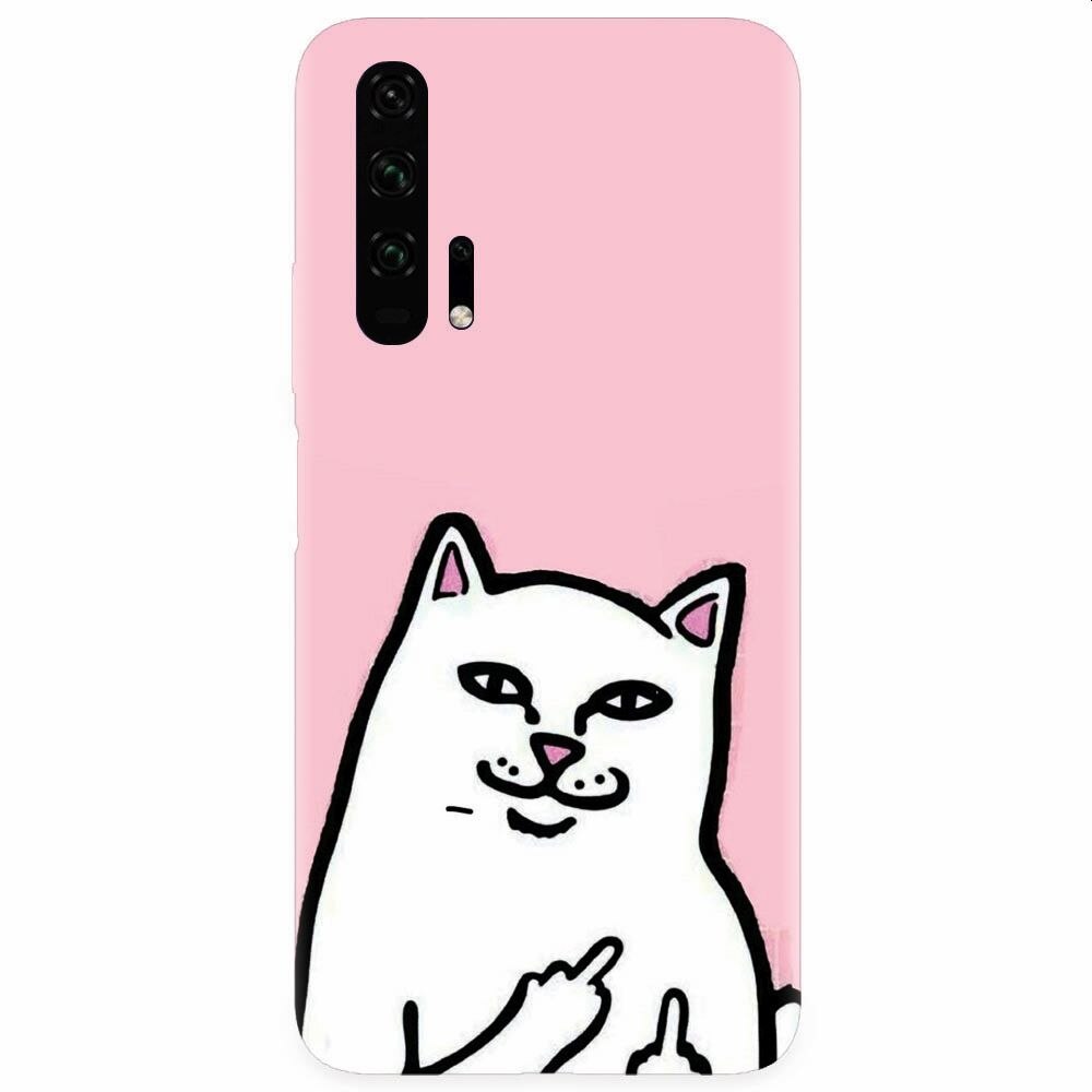 Husa silicon pentru Honor 20 Pro, White Cat