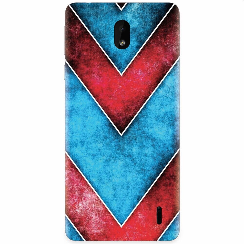 Husa silicon pentru Nokia 1 Plus, Blue And Red Abstract