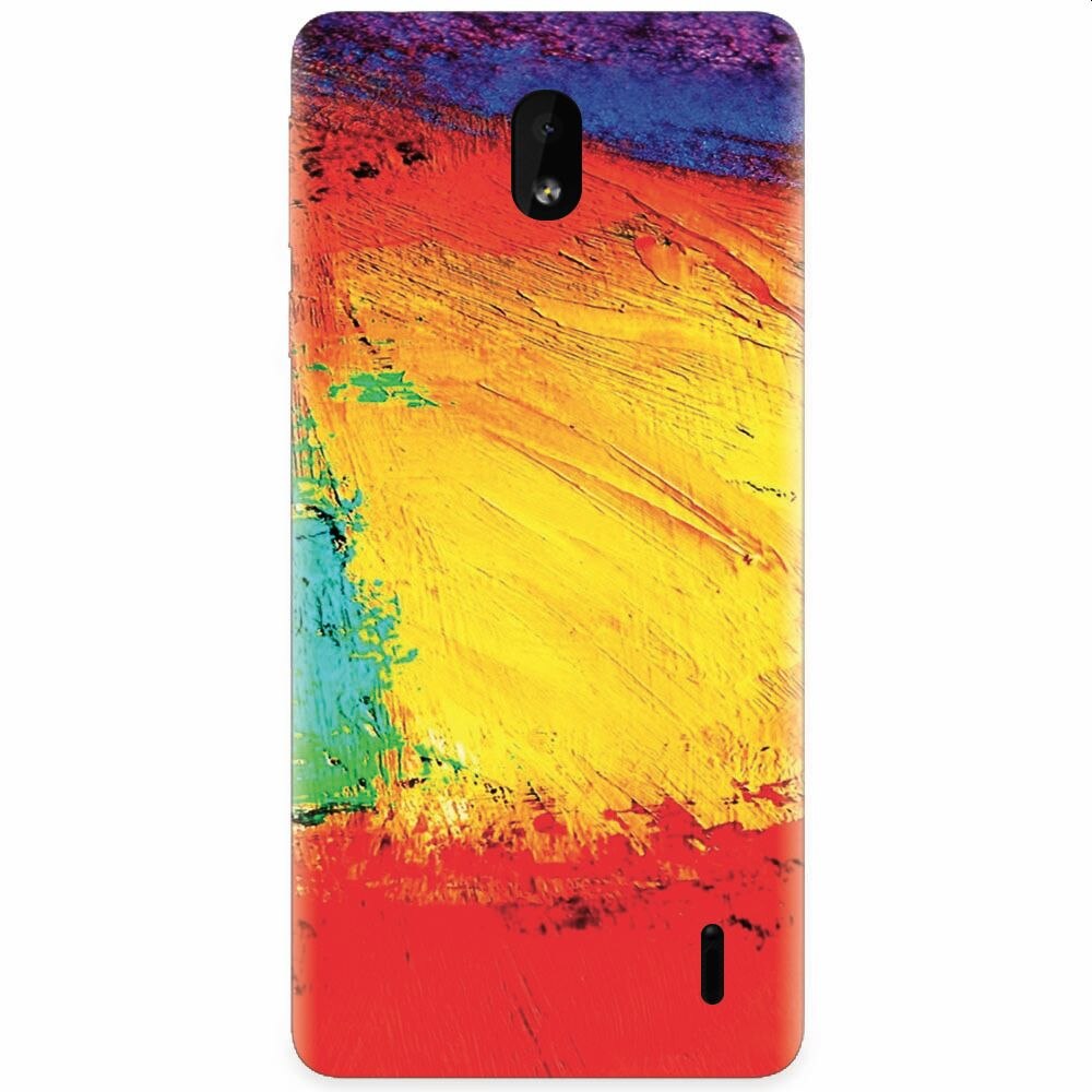 Husa silicon pentru Nokia 1 Plus, Colorful Dry Paint Strokes Texture