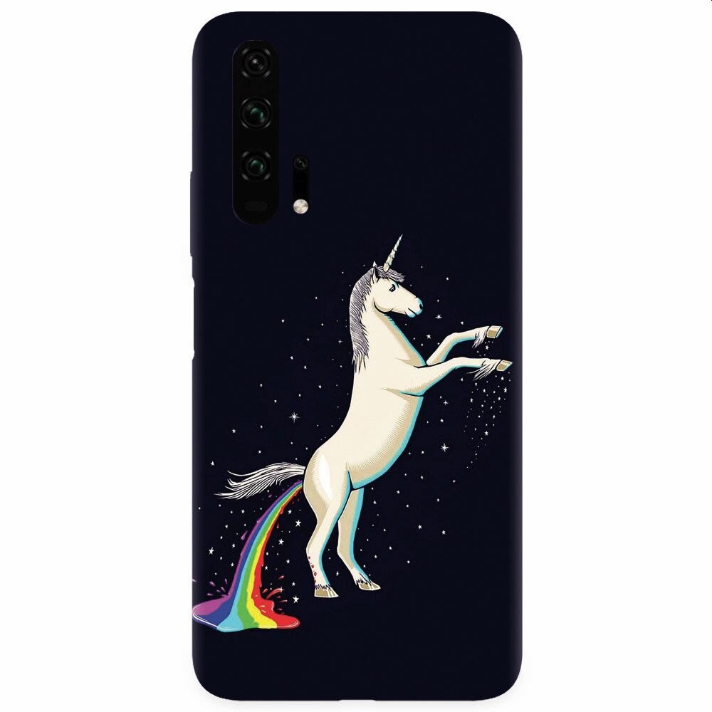 Husa silicon pentru Honor 20 Pro, Unicorn Shitting Rainbows