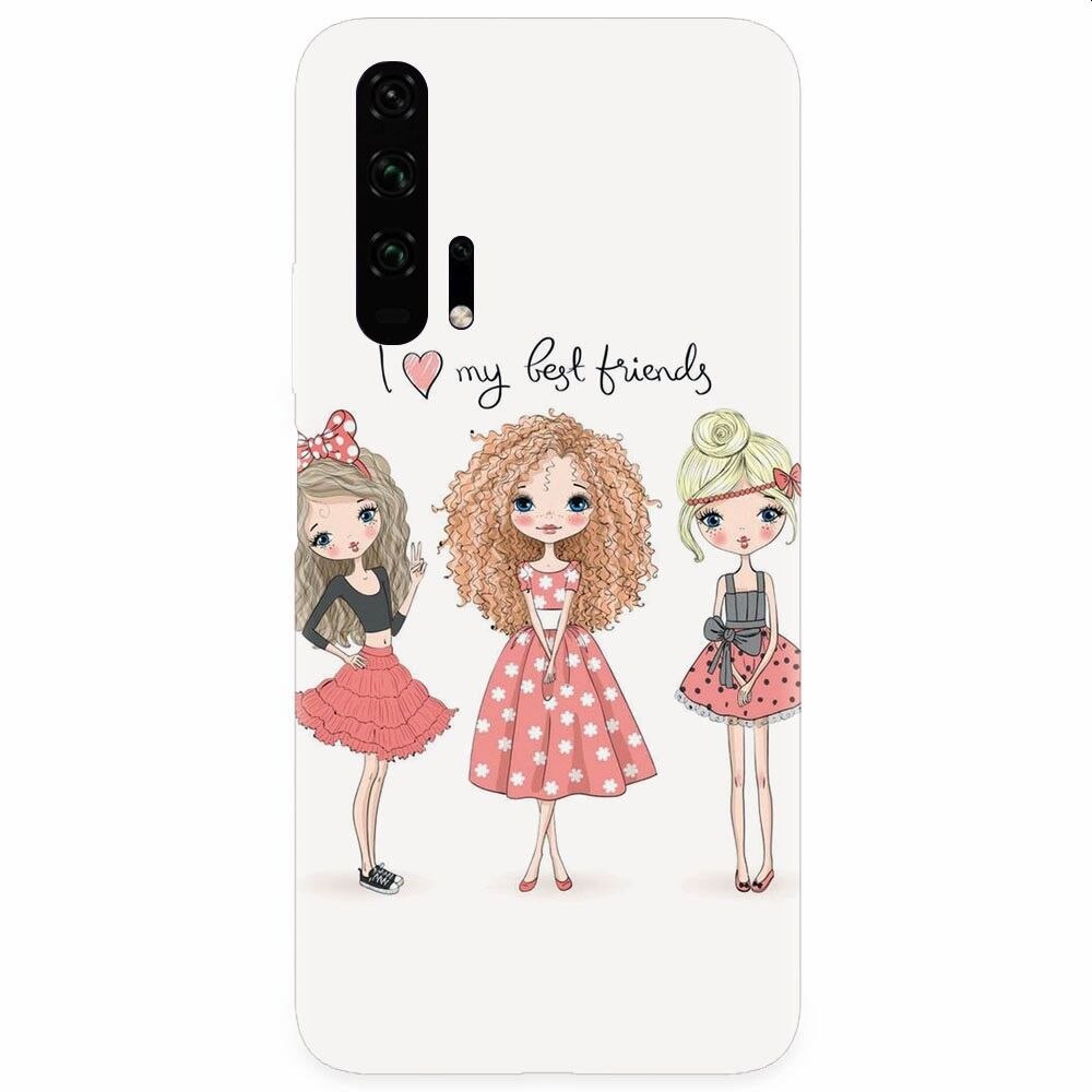 Husa silicon pentru Honor 20 Pro, I Love My Best Friends