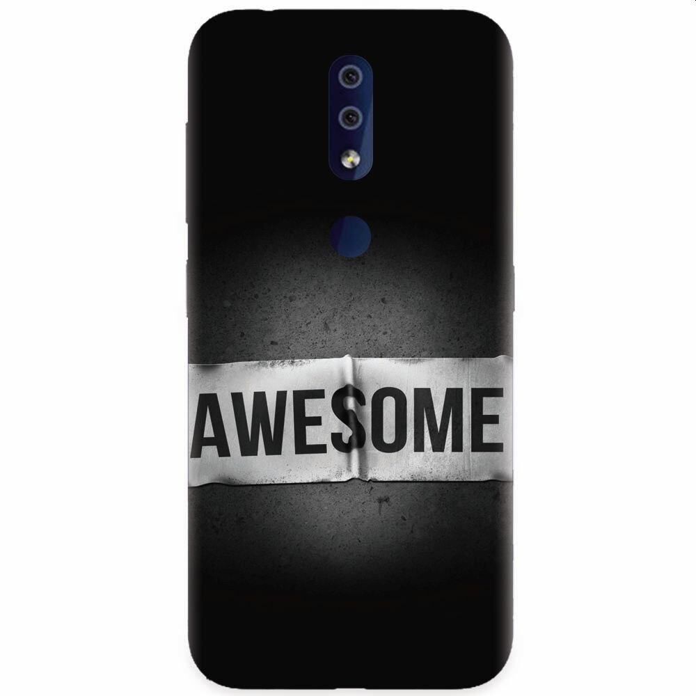 Husa silicon pentru Nokia 4.2, Awesome Label Dark