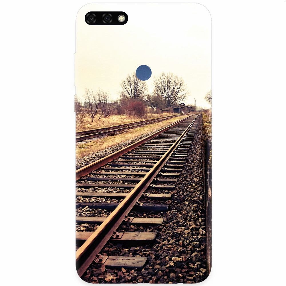 Husa silicon pentru Honor 7C, Railroad