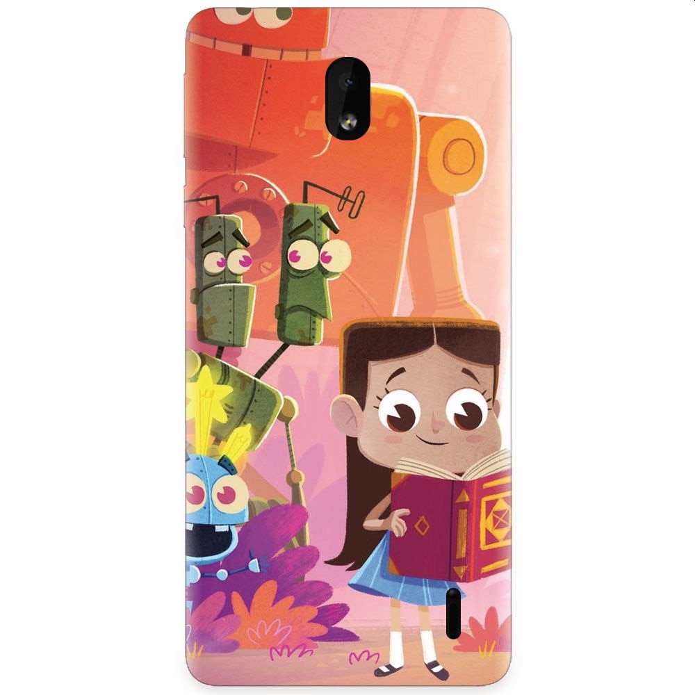 Husa silicon pentru Nokia 1 Plus, Children Kids Robots Illustration Colorful K