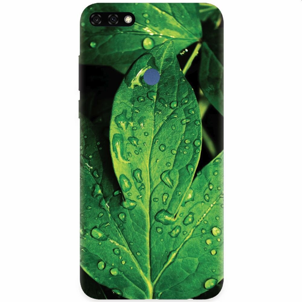 Husa silicon pentru Honor 7C, Leaves And Dew