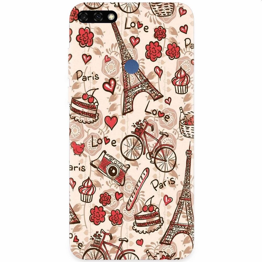 Husa silicon pentru Honor 7C, Paris Love