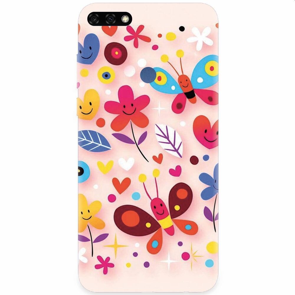 Husa silicon pentru Honor 7C, Butterfly 102