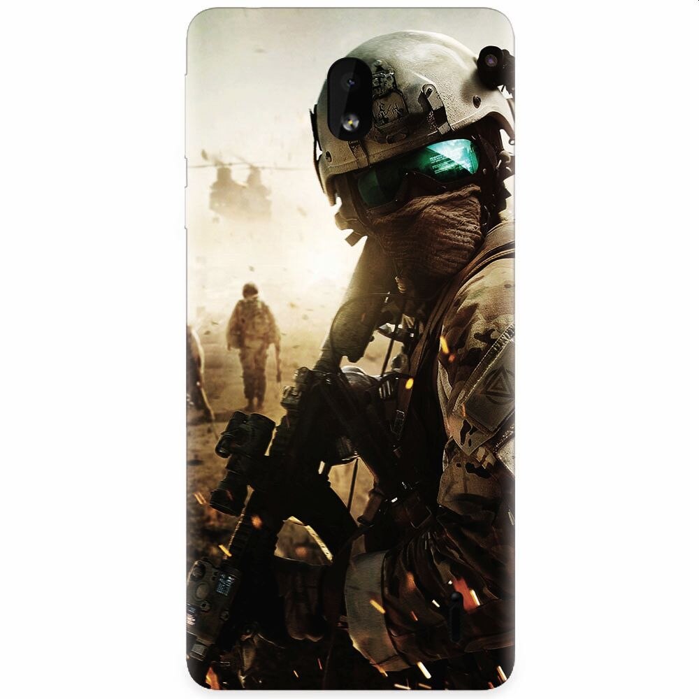 Husa silicon pentru Nokia 1 Plus, Battlefield