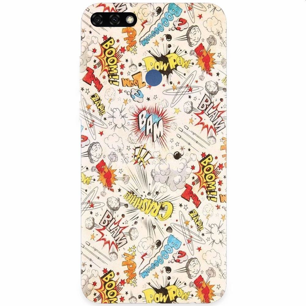 Husa silicon pentru Honor 7C, Vintage Comic