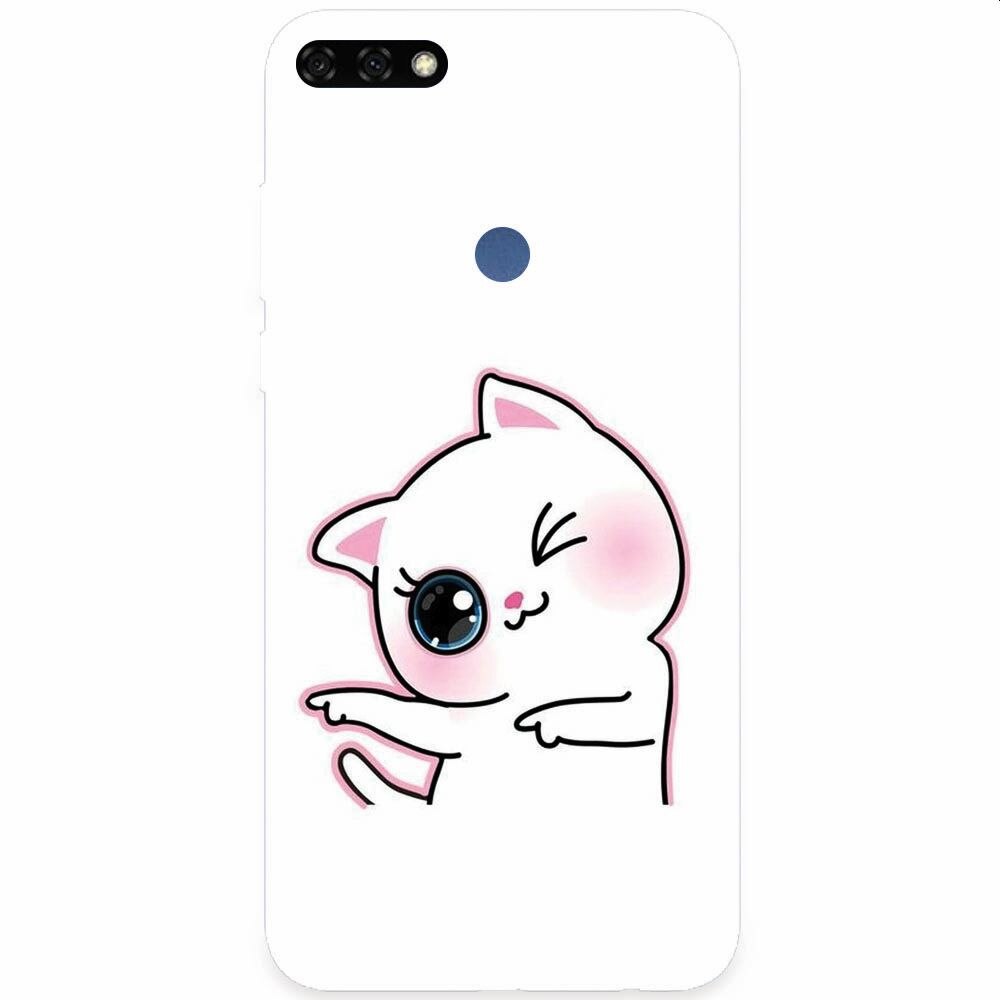 Husa silicon pentru Honor 7C, Cute Kitty