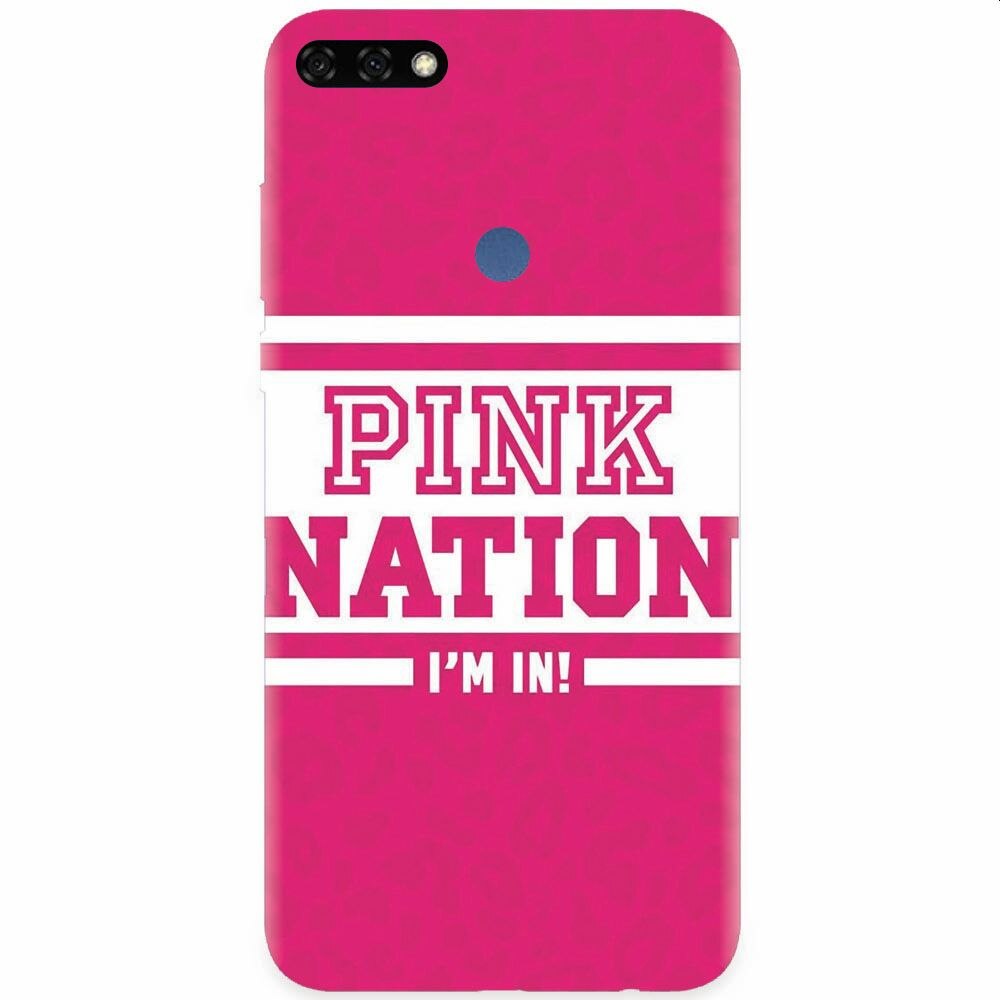 Husa silicon pentru Honor 7C, Pink Nation