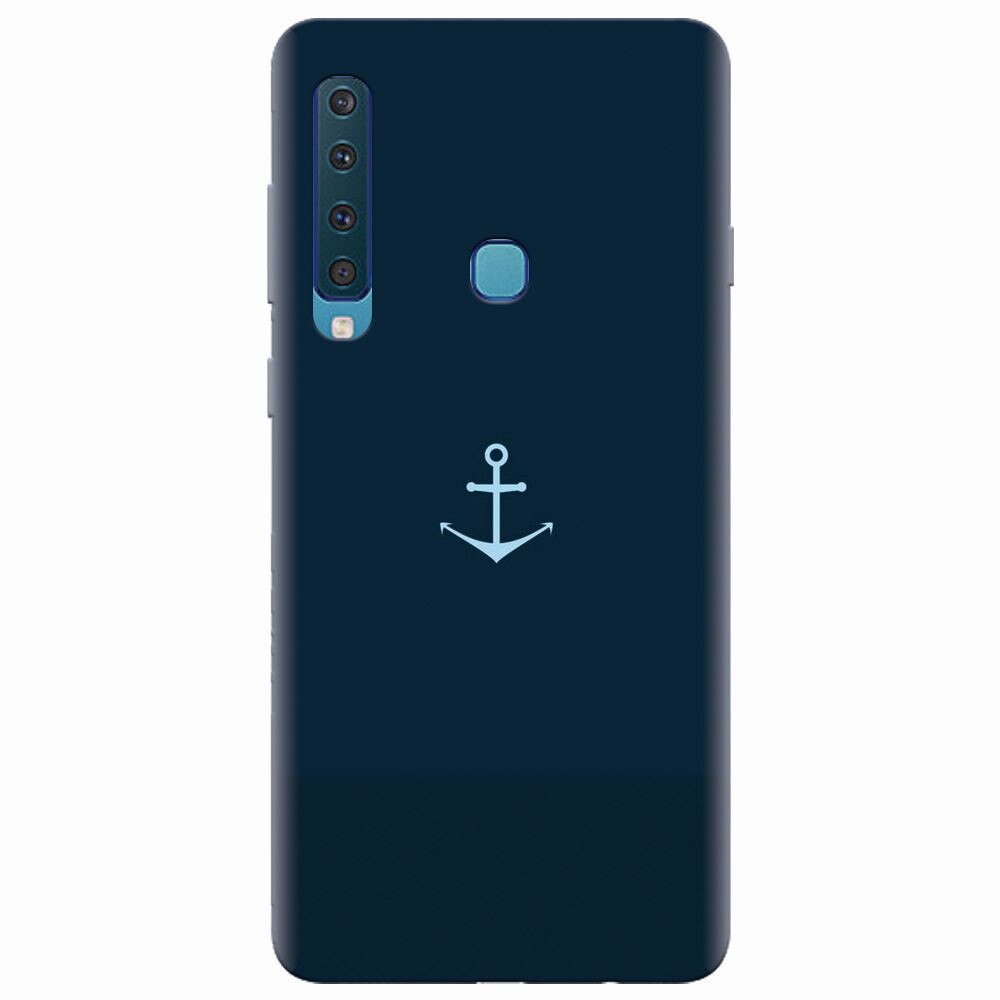 Husa silicon pentru Samsung Galaxy A9 2018, Blue Navy Anchor Illustration Flat