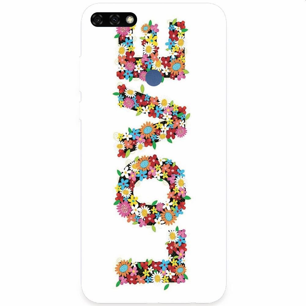 Husa silicon pentru Honor 7C, Love Made By Flowers