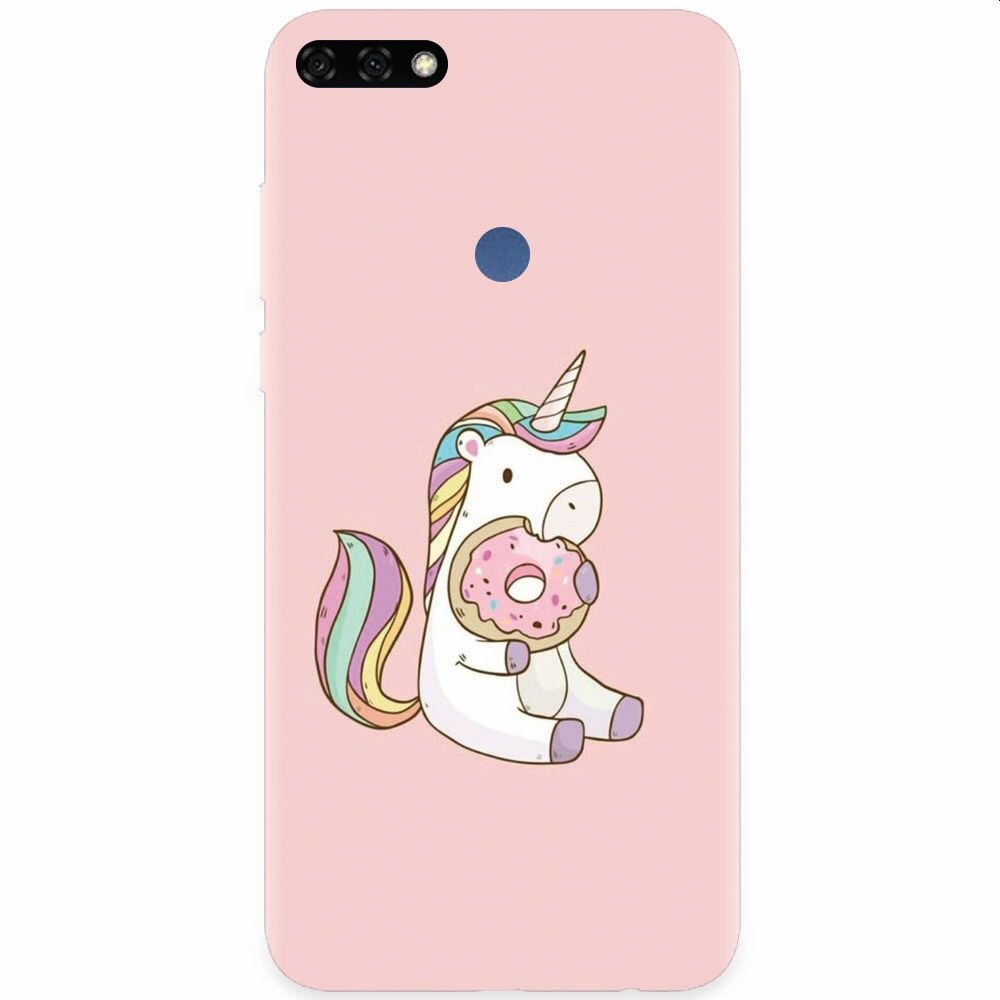 Husa silicon pentru Honor 7C, Unicorn Donuts