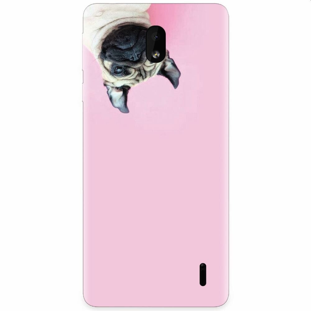 Husa silicon pentru Nokia 1 Plus, Dog And Pink