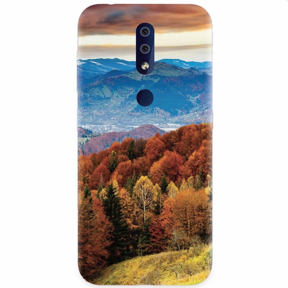 Husa silicon pentru Nokia 4.2, Autumn Mountain Fall Rusty Forest Colours