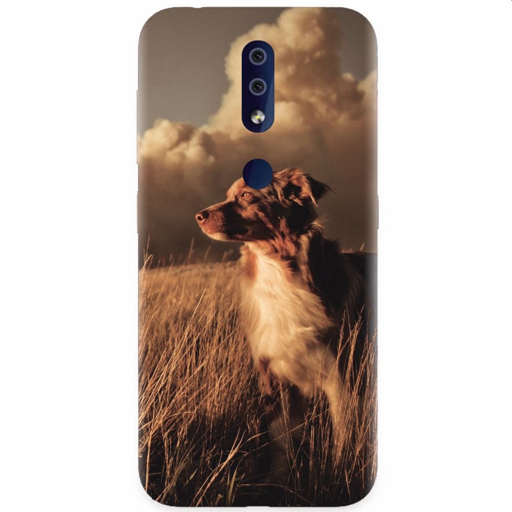 Husa silicon pentru Nokia 4.2, Alone Dog Animal In Grass