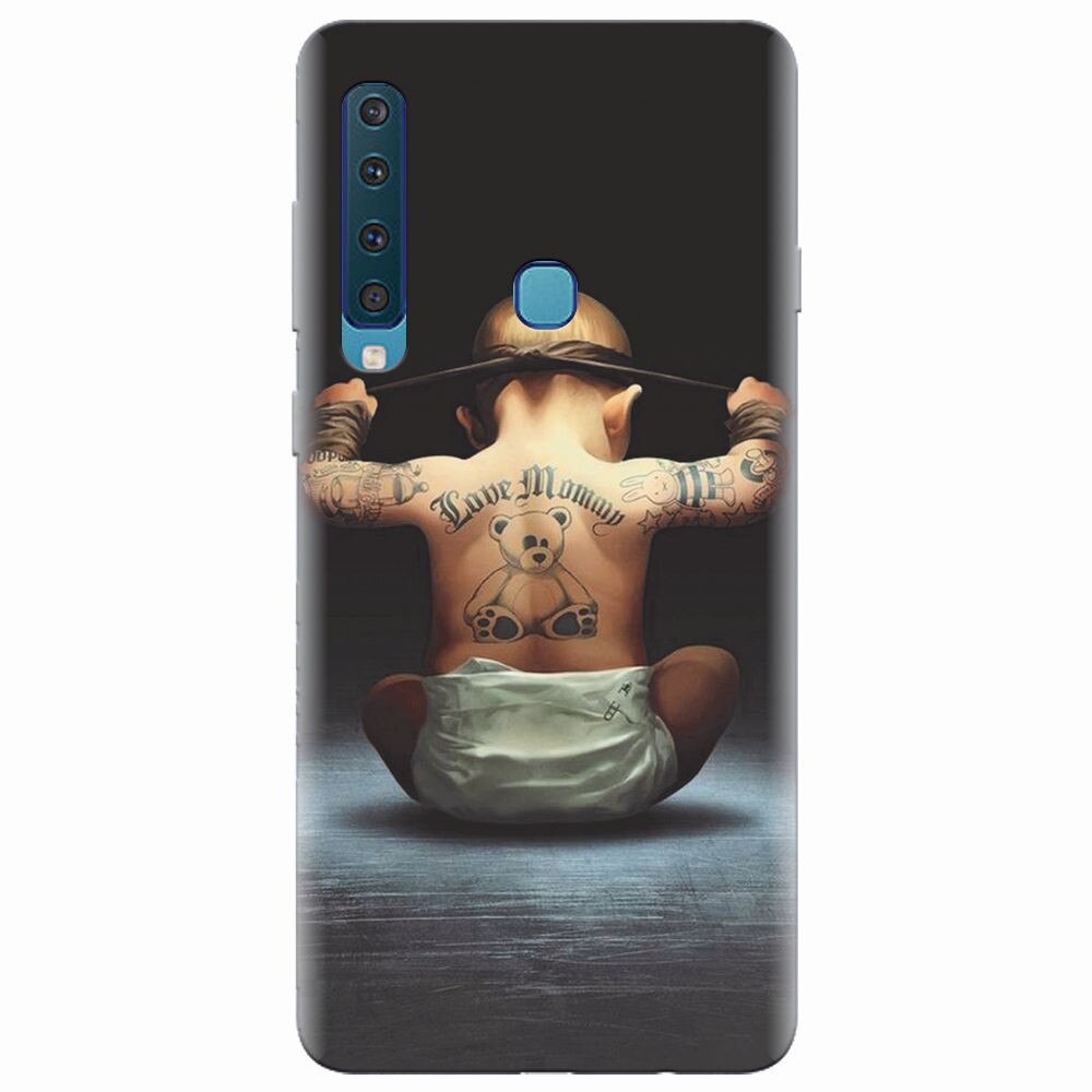 Husa silicon pentru Samsung Galaxy A9 2018, Body Builder Cute Baby Tattoo
