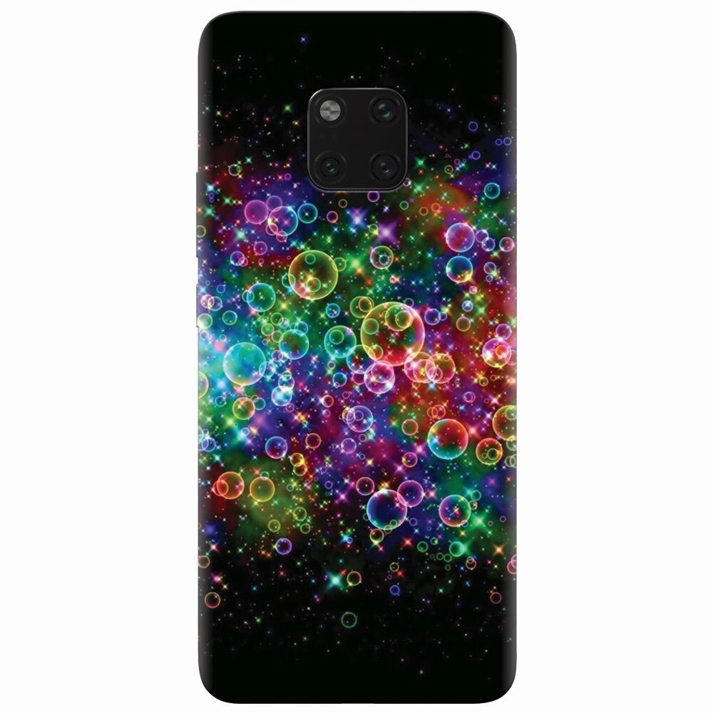 Husa silicon pentru Huawei Mate 20 Pro, Rainbow Colored Soap Bubbles