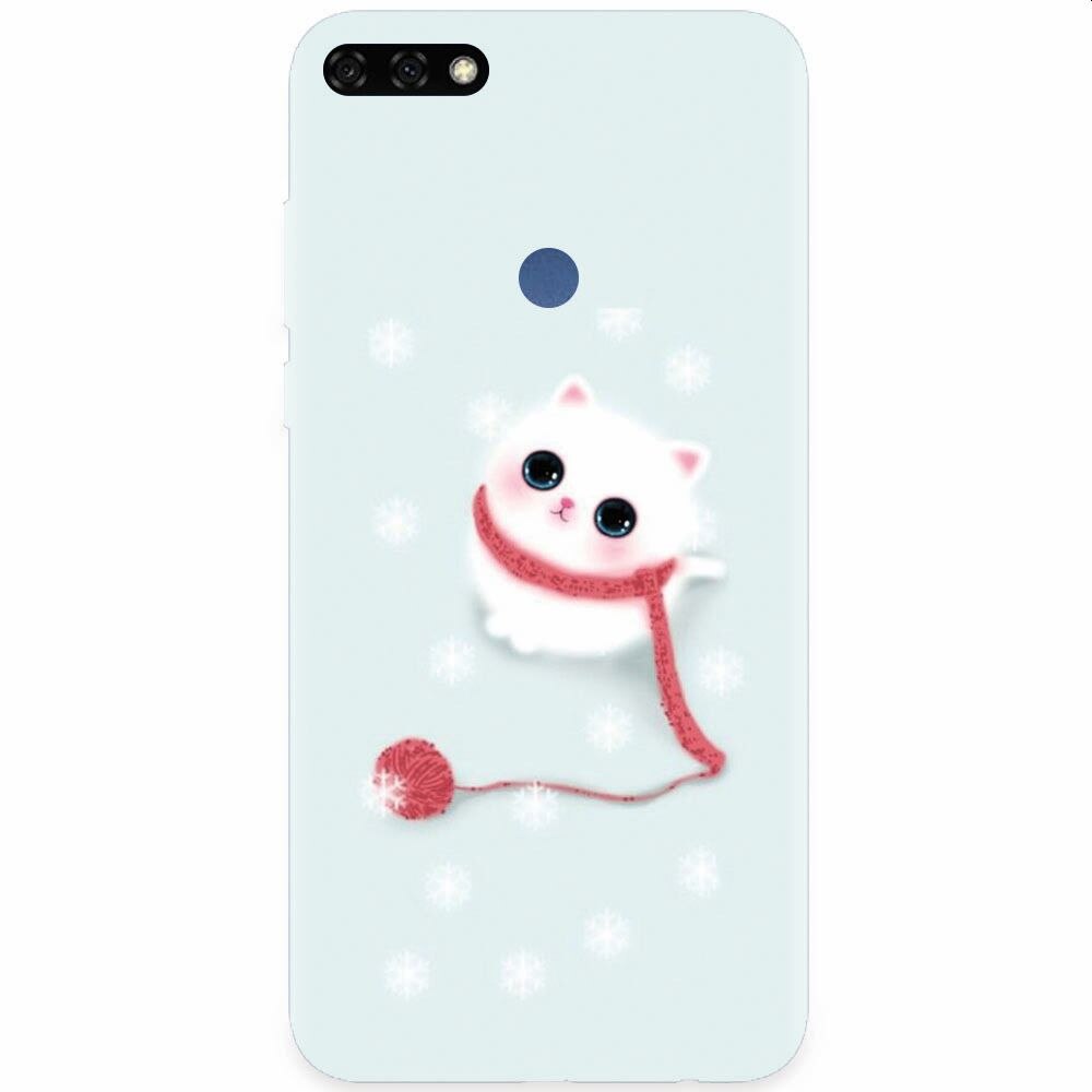 Husa silicon pentru Honor 7C, Cute Cat