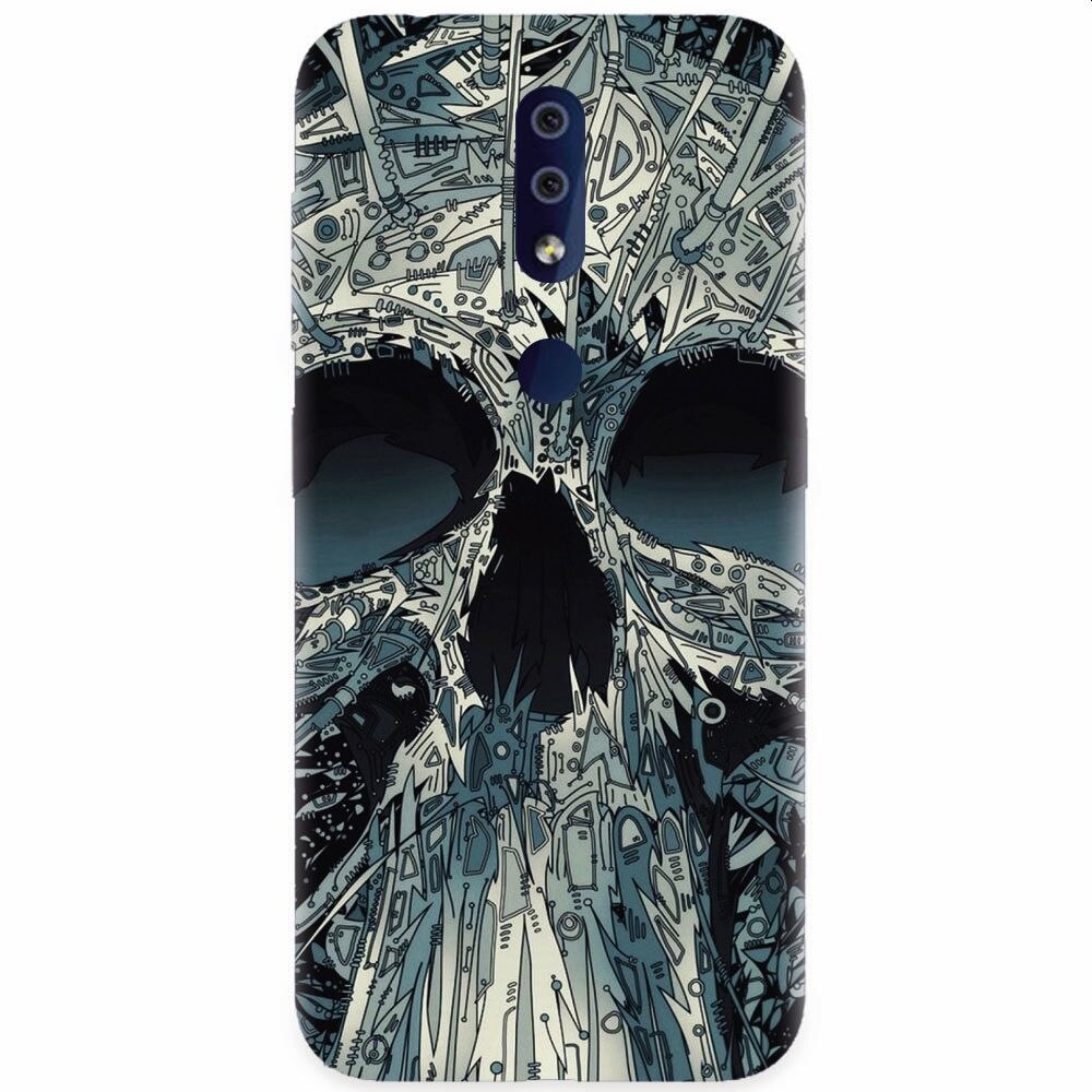 Husa silicon pentru Nokia 4.2, Abstract Skull Artwork Illustration