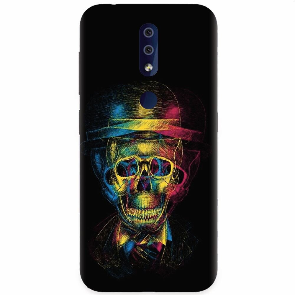 Husa silicon pentru Nokia 4.2, Colorfull skull 3d