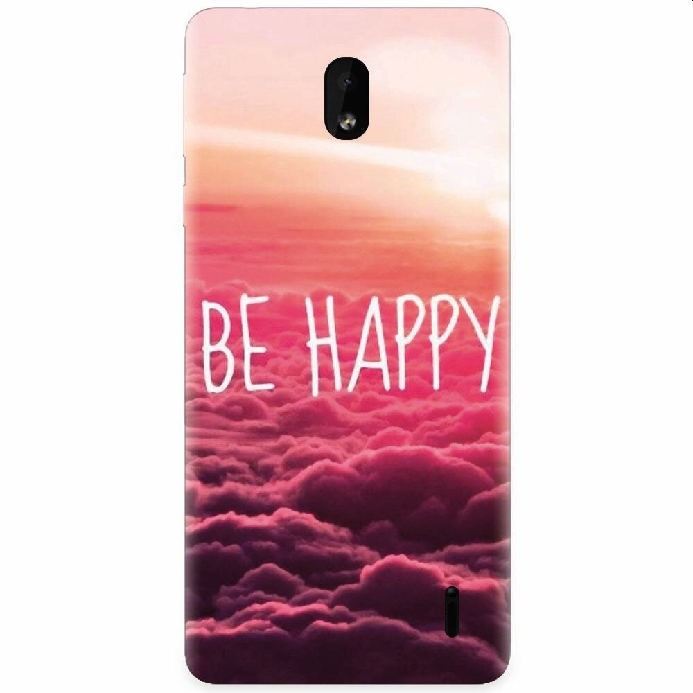 Husa silicon pentru Nokia 1 Plus, Be Happy Puffy Clouds