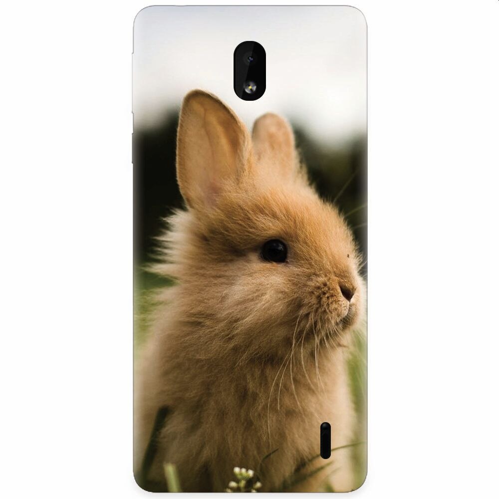 Husa silicon pentru Nokia 1 Plus, Cute Rabbit In Grass