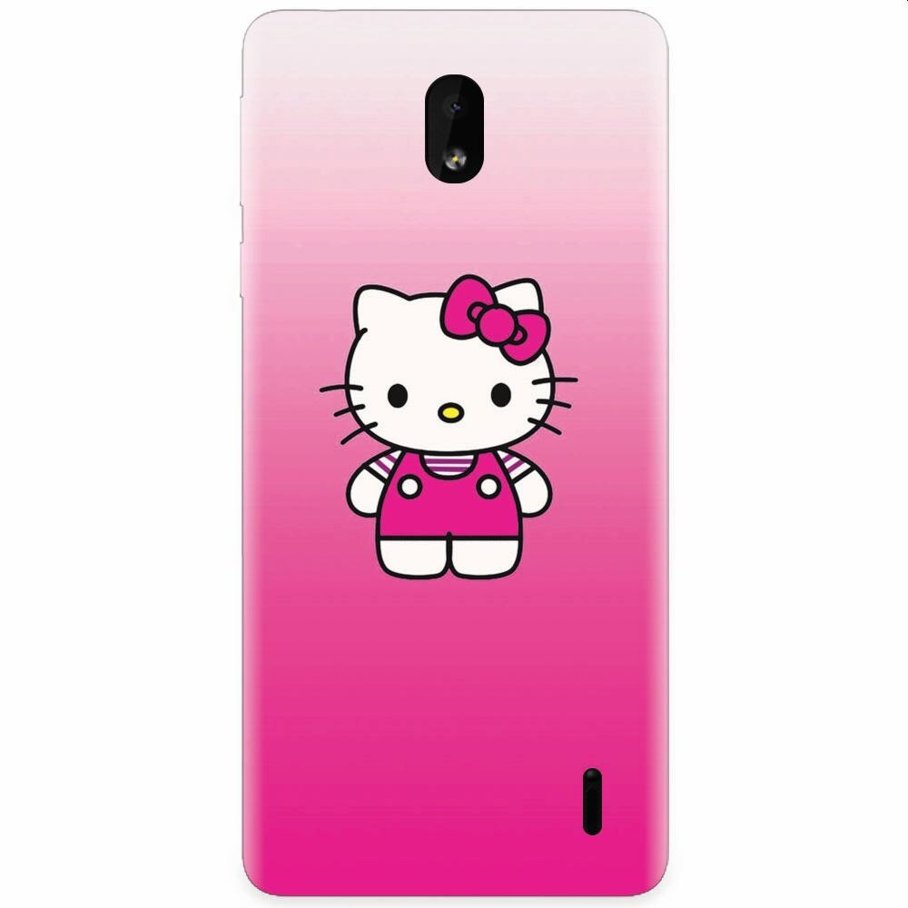 Husa silicon pentru Nokia 1 Plus, Cute Pink Catty