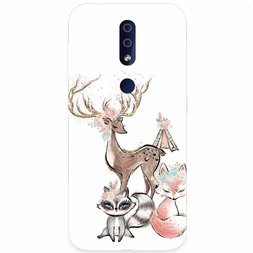 Husa silicon pentru Nokia 4.2, Foxs And Deer