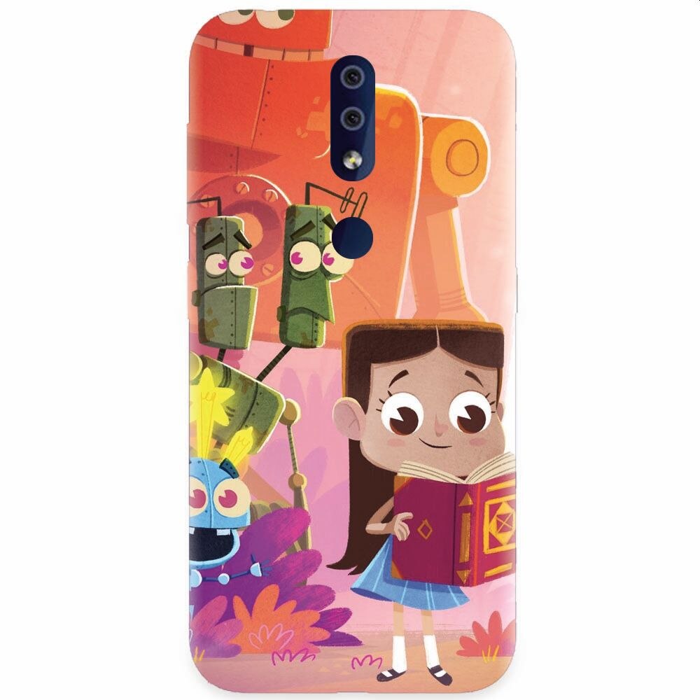 Husa silicon pentru Nokia 4.2, Children Kids Robots Illustration Colorful K