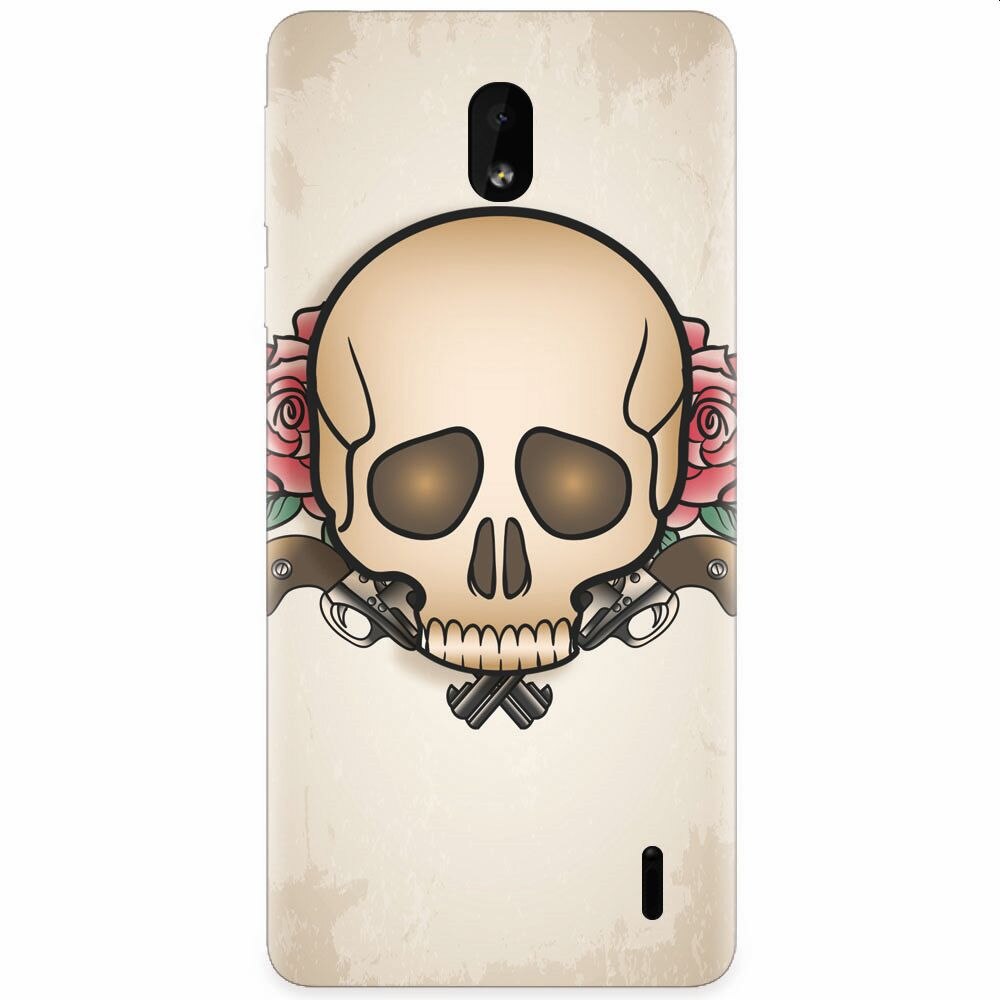 Husa silicon pentru Nokia 1 Plus, Skulls And Roses