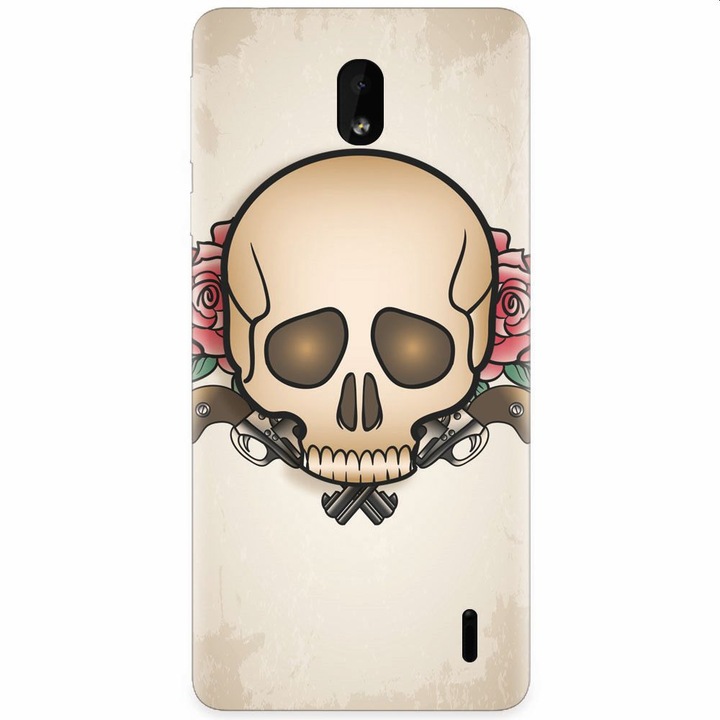Силиконов кейс за Nokia 1 Plus, Skulls And Roses