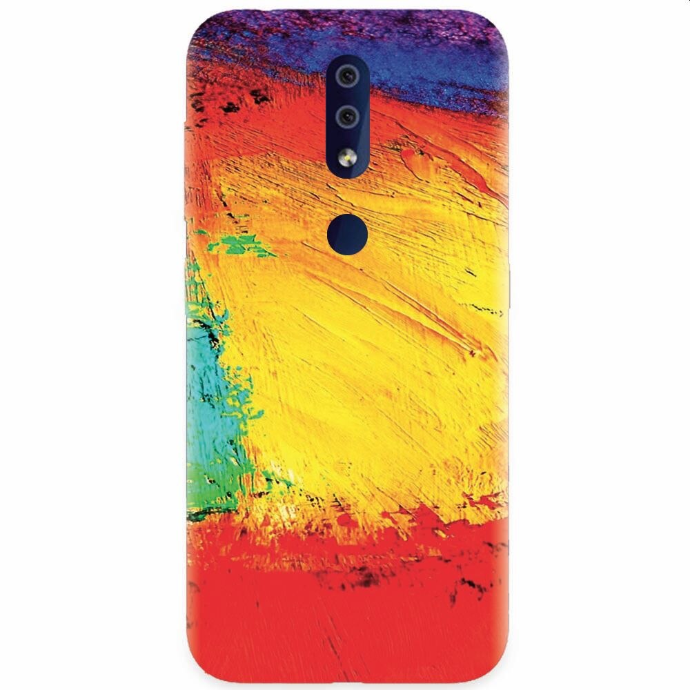 Husa silicon pentru Nokia 4.2, Colorful Dry Paint Strokes Texture