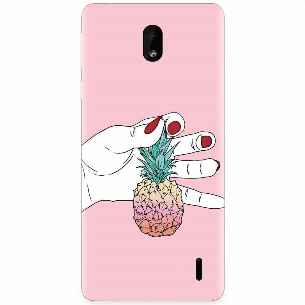 Husa silicon pentru Nokia 1 Plus, Rainbow Pinepple
