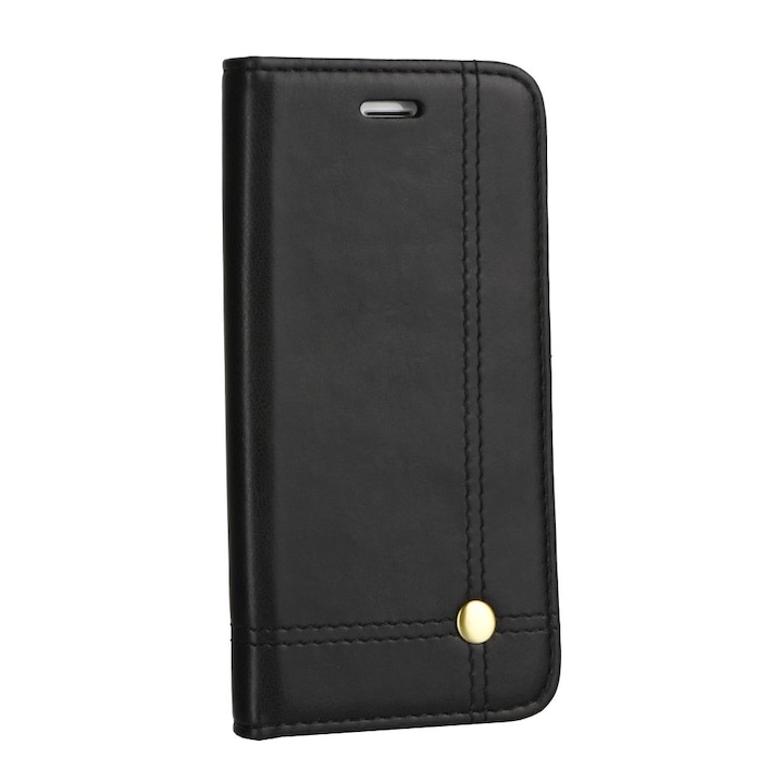 Prestige Book oldalra nyíló flip telefontok, ECO bőr, kitámasztható, bankkártya tartóval - Huawei P40 Lite, Fekete