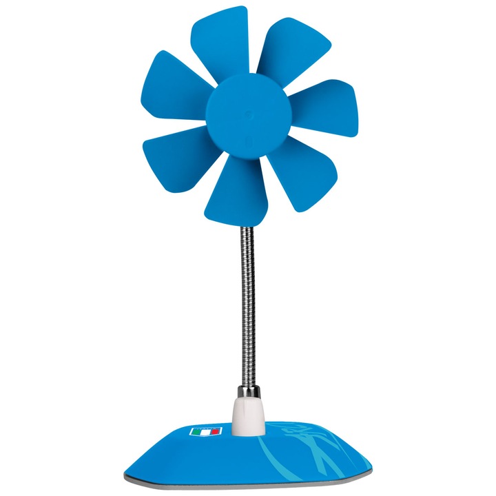 Ventilator pentru birou Arctic Breeze, Italia, USB, bleu