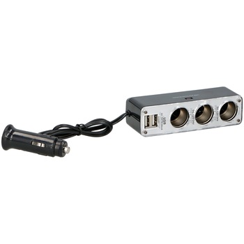 Incarcator auto USB dual, 12/24V, 3.1A P, priza tripla, Dunlop Incarcator auto USB dual, 12/24V, 3.1A P, priza tripla, Dunlop