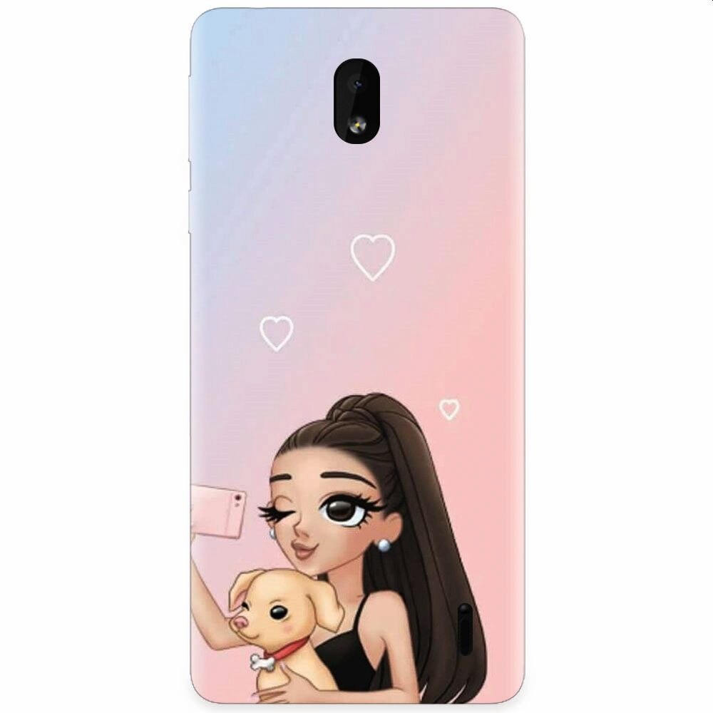 Husa silicon pentru Nokia 1 Plus, Selfie With Sweet Dog