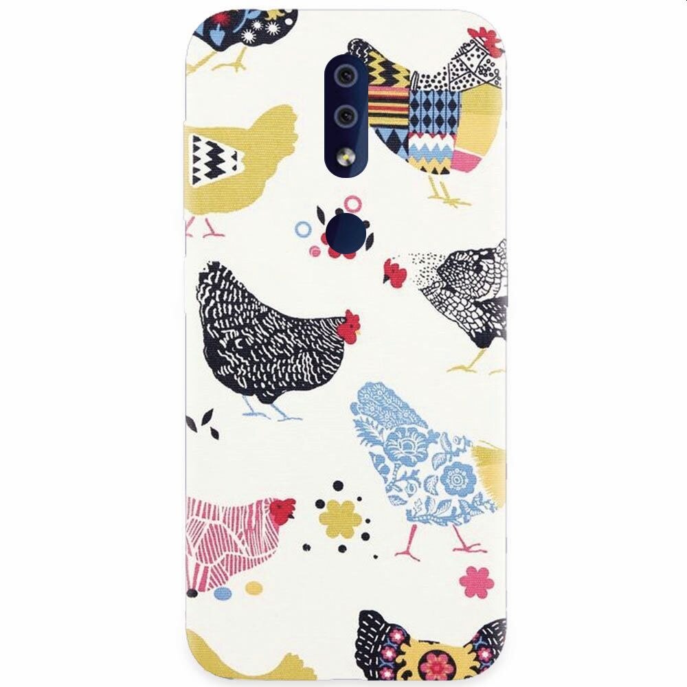 Husa silicon pentru Nokia 4.2, Chickens